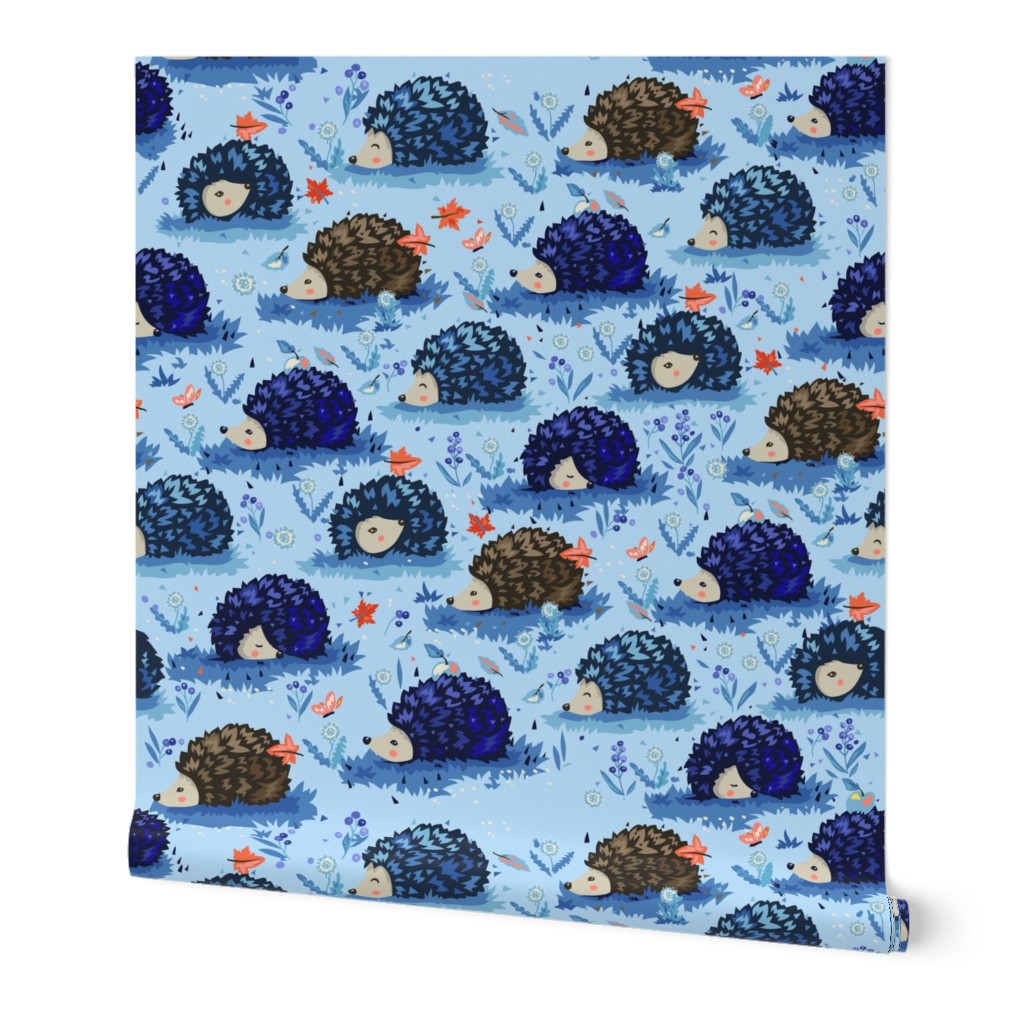 Cute hedgehogs - blue