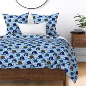 Cute hedgehogs - blue