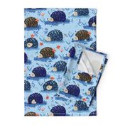 Cute hedgehogs - blue