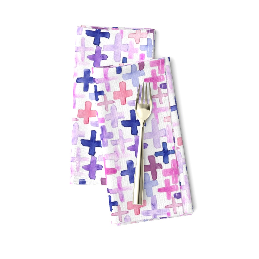 Purple Pink Magenta Plum Plus Cross Large Jumbo  Abstract Watercolor _ Miss Chiff Designs