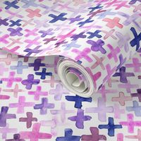 Purple Pink Magenta Plum Plus Cross Large Jumbo  Abstract Watercolor _ Miss Chiff Designs