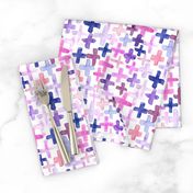 Purple Pink Magenta Plum Plus Cross Large Jumbo  Abstract Watercolor _ Miss Chiff Designs