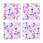 Purple Pink Magenta Plum Plus Cross Large Jumbo  Abstract Watercolor _ Miss Chiff Designs