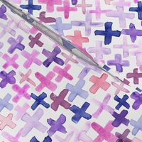 Purple Pink Magenta Plum Plus Cross Large Jumbo  Abstract Watercolor _ Miss Chiff Designs