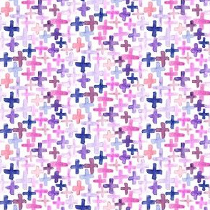Purple Pink Magenta Plum Plus Cross Abstract Watercolor _ Miss Chiff Designs