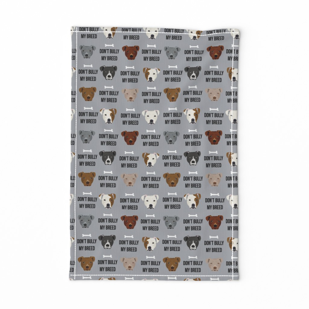 staffordshire terrier staffy bully psa dog breed fabric grey