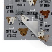 staffordshire terrier staffy bully psa dog breed fabric grey