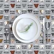 staffordshire terrier staffy bully psa dog breed fabric grey