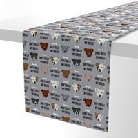 staffordshire terrier staffy bully psa dog breed fabric grey