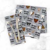 staffordshire terrier staffy bully psa dog breed fabric grey