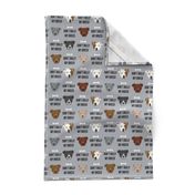 staffordshire terrier staffy bully psa dog breed fabric grey