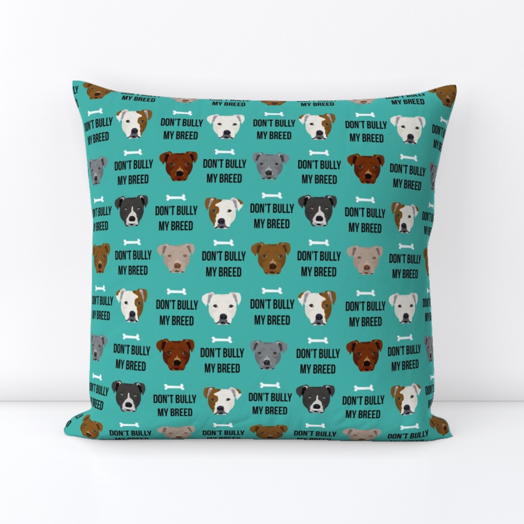 staffordshire terrier staffy bully psa dog breed fabric teal