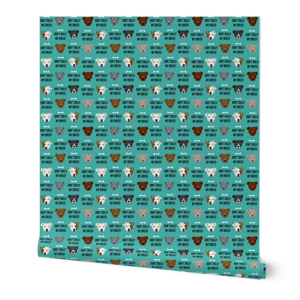 staffordshire terrier staffy bully psa dog breed fabric teal