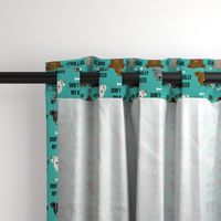 staffordshire terrier staffy bully psa dog breed fabric teal