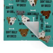 staffordshire terrier staffy bully psa dog breed fabric teal