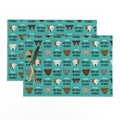 staffordshire terrier staffy bully psa dog breed fabric teal