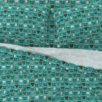 staffordshire terrier staffy bully psa dog breed fabric teal