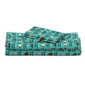 staffordshire terrier staffy bully psa dog breed fabric teal