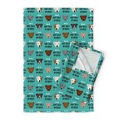 staffordshire terrier staffy bully psa dog breed fabric teal