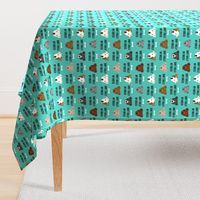 staffordshire terrier staffy bully psa dog breed fabric teal