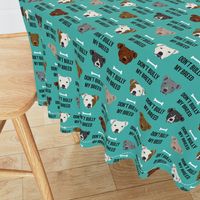 staffordshire terrier staffy bully psa dog breed fabric teal