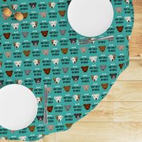 staffordshire terrier staffy bully psa dog breed fabric teal