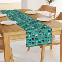 staffordshire terrier staffy bully psa dog breed fabric teal