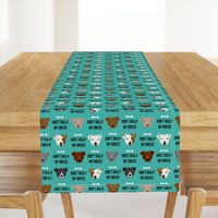 staffordshire terrier staffy bully psa dog breed fabric teal