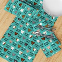 staffordshire terrier staffy bully psa dog breed fabric teal