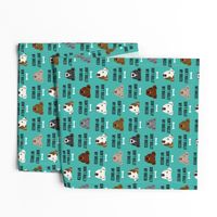 staffordshire terrier staffy bully psa dog breed fabric teal