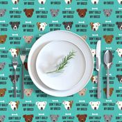 staffordshire terrier staffy bully psa dog breed fabric teal