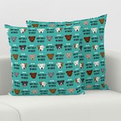 staffordshire terrier staffy bully psa dog breed fabric teal