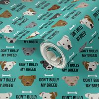 staffordshire terrier staffy bully psa dog breed fabric teal