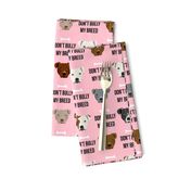 staffordshire terrier staffy bully psa dog breed fabric pink