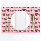 staffordshire terrier staffy bully psa dog breed fabric pink
