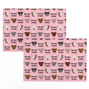 staffordshire terrier staffy bully psa dog breed fabric pink