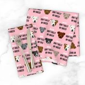 staffordshire terrier staffy bully psa dog breed fabric pink