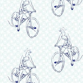 free wheeling //hand drawn, ladies bicycle, downhill ride