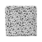 terrazzo in black and gray on white