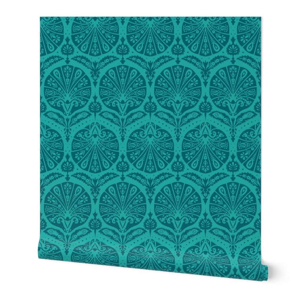 vintage damask teal