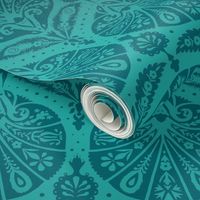 vintage damask teal