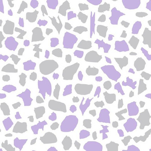 terrazzo in lilac and gray on white