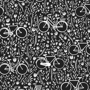 Large Scale Black and White Spring Bicyles