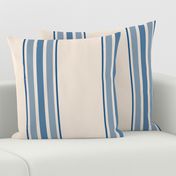 farmhouse ticking stripes in blue and cream