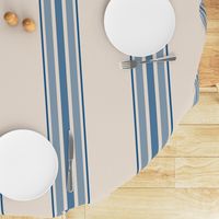 farmhouse ticking stripes in blue and cream