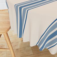 farmhouse ticking stripes in blue and cream