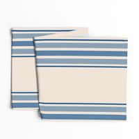 farmhouse ticking stripes in blue and cream