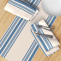 farmhouse ticking stripes in blue and cream