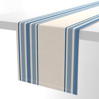 farmhouse ticking stripes in blue and cream