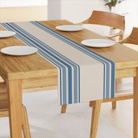 farmhouse ticking stripes in blue and cream